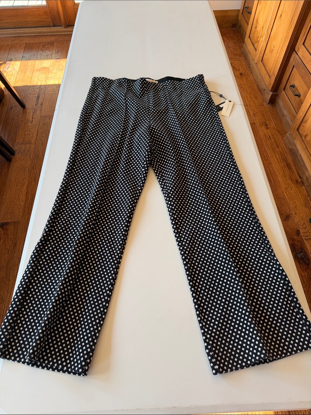 Anthropologie Black and White Polka Dot Dress Pants